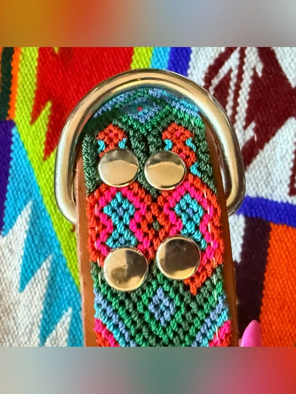 NWT KÜHÜ LEATHER WOVEN DOG COLLAR, LARGE, 19”